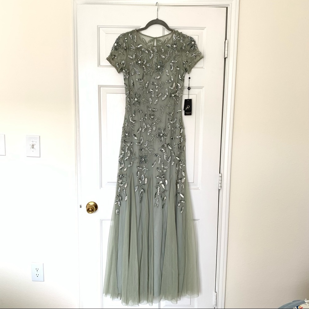 COPY - Floral Beaded Godet Gown
